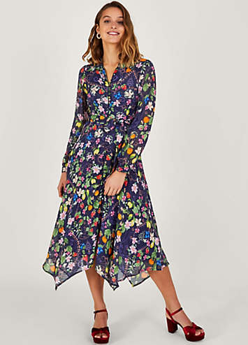 Monsoon Freida Print Shirt Dress In Sustainable Viscose Curvissa