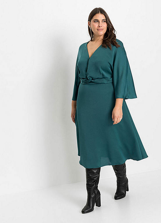 Wrap Midi Dress By Bonprix Curvissa