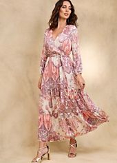 Kaleidoscope Floral Print Midi Dress | Curvissa