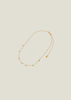 Accessorize 14Ct Gold-Plated Crystal Station Necklace