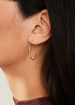 Accessorize 14Ct Gold-Plated Thin Hoop Earrings