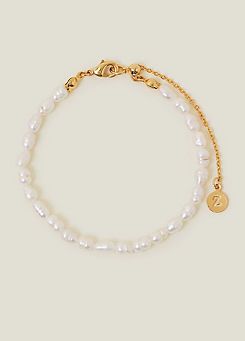 Accessorize 14ct Gold Plated Seed Pearl Bracelet