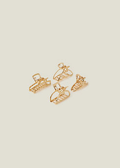 Accessorize 4-Pack Small Metal Claw Clips