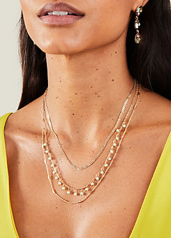 Accessorize Bead And Chain Layered Necklace