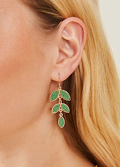 Accessorize Beaded Leaf Drop Earrings