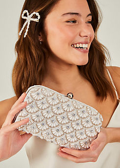 Accessorize Bridal Hand-Beaded Hardcase Clutch