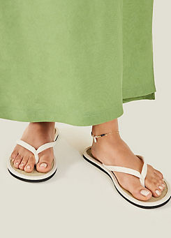 Accessorize Embroidered Seagrass Flip Flops