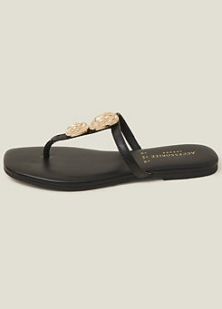 Accessorize Hammered Metal Leather Sandals