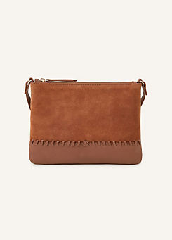 Accessorize Leather Suede Stitch Detail Cross-Body Bag