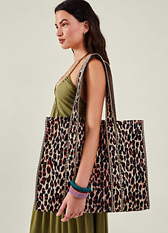 Accessorize Leopard Print Quilted Shopper Bag