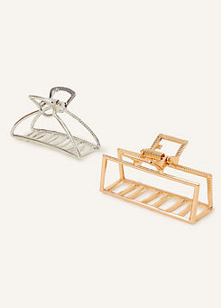 Accessorize Metal Claw Clips Set Of Two