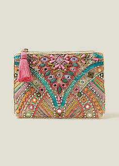 Accessorize Mirror Hand-Embellished Pouch