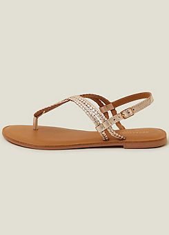 Accessorize Plaited Loop Leather Sandals