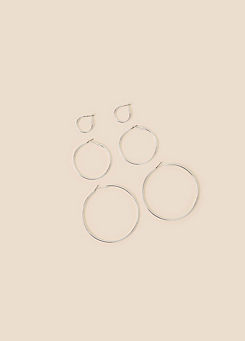 Accessorize Simple Hoop Earrings Set of 3