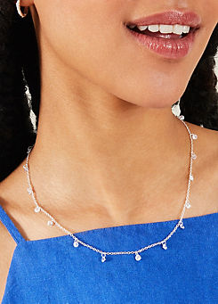 Accessorize Sterling Silver-Plated Sparkle Station Necklace