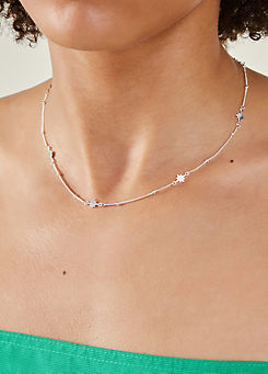 Accessorize Sterling Silver-Plated Star Station Necklace