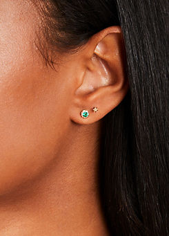 Accessorize Sterling Silver-Plated Stone Stud Earrings