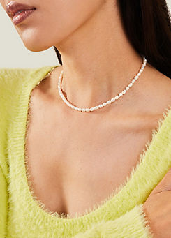 Accessorize Sterling Silver Seed Pearl Necklace