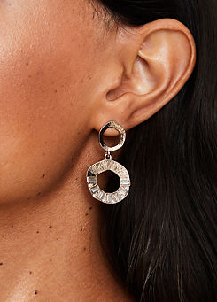 Accessorize Textured Circle Drop Earrings