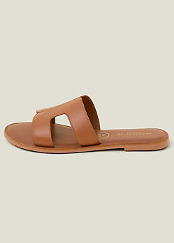 Accessorize Wide Fit Cut-Out Leather Sandals