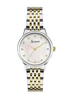 Accurist Ladies Dress Two Tone Stainless Steel Bracelet 28mm Watch