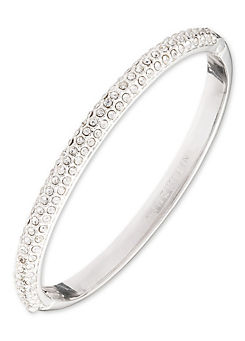 Anne Klein Pave Crystal Bangle in Silver Tone