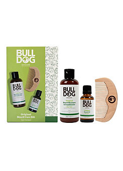 Bulldog Original Beard Care Kit - Beard Shampoo & Condition 200ml, Beard Oil 30ml & Wooden Comb