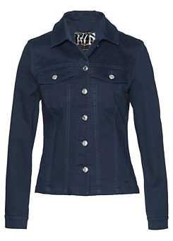 Buttoned Stretch Cotton Jacket