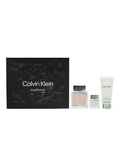 Calvin Klein Euphoria Men 3 Piece Set - Eau De Toilette 100ml & 15ml & Aftershave Balm 100ml