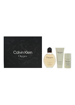 Calvin Klein Obsession For Men 3 Piece Set - Eau De Toilette 125ml, Aftershave Balm 100ml & Deodorant Stick 75g