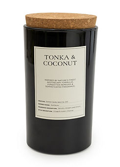 Candlelight Tonka & Coconut Scent 15cm Large Glass Candle with Cork Lid