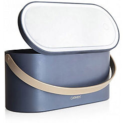 Carmen 2-In-1 Vanity Case with LED Mirror & Leatherette Strap C81167BCST - Midnight Blue & Champagne Gold