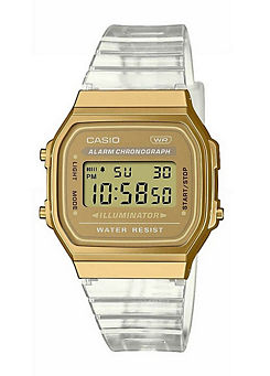 Casio Classic A168 Series Gold Women’s Transparent Watch