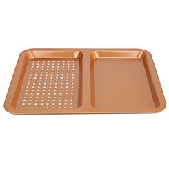 Cermalon Copper Coloured Twin Section Baking Tray