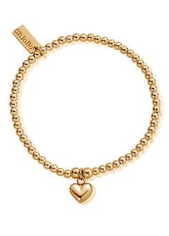 ChloBo Gold Cute Charm Puffed Heart Bracelet