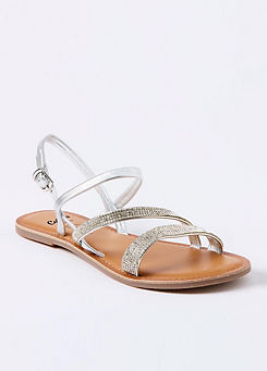 Cotton Traders Grace Leather Jewelled Sandals