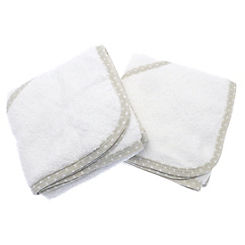 Country Club Country Club Elli & Raff Pack of 2 White Hooded Baby Towels - White
