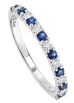 Created Brilliance Odette 9ct Gold Created Sapphire & 0.25ct Lab Grown Diamond Eternity Ring