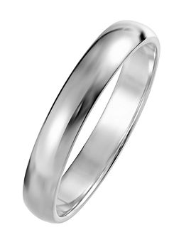 Created Brilliance Riley 9ct White Gold 3mm Heavy D-Shape Wedding Ring