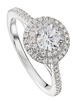 Created Brilliance Sienna 0.70ct Lab Grown Diamond Double Halo Engagement Ring