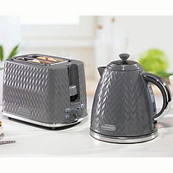 Daewoo Argyle Kettle & 2 Slice Toaster SDA1820 / SDA1821 - Grey