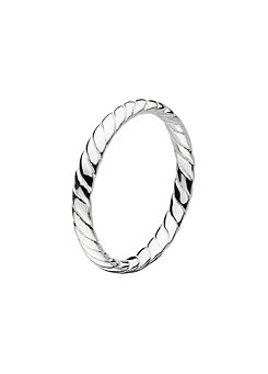 Dew Sterling Silver Rope Twist Ring