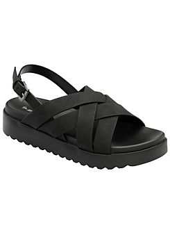 Dunlop Milan Black Chunky Strap Sandals