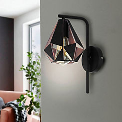 EGLO Carlton Light Geometric Black And Copper Wall Lamp