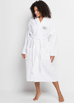 Embroidered Detail Cotton Dressing Gown
