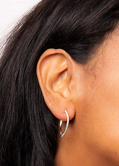 Fiorelli Navette Hoop Earrings with Cubic Zirconia