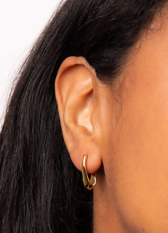 Fiorelli Organic Wave Hoop Earrings with Yellow Gold Plating