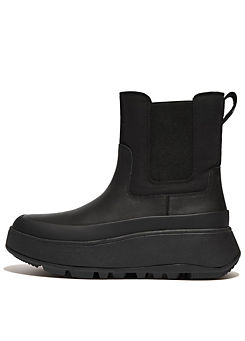 FitFlop Black F-Mode Water Resistant Microwobbleboard™ Midsole Flatform Chelsea Boots