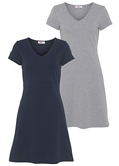 FlashLights Pack of 2 A-Line Jersey Dresses