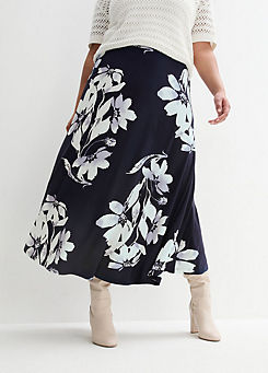 Floral Elasticated Waist Jersey Skirt